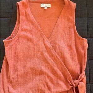 Madewell Coral Wrap Blouse